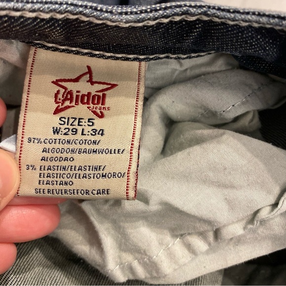 L.A Idol Denim Jeans blingy rhinstone pockets size women’s 29/34 - Picture 8 of 9